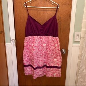 Disney Resort Women’s XXL Short Lined Sundress Purple & Pink Mickey Print